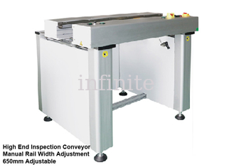 Modulair ontwerp PCB-inspectie transportbandtransportband 650 mm met handmatige railbreedte