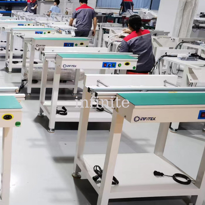 1.5 Meter Single Rail Normal Smt Pcb Conveyor 460mm Max Breedte gemotoriseerde spoorbreedte aanpassing